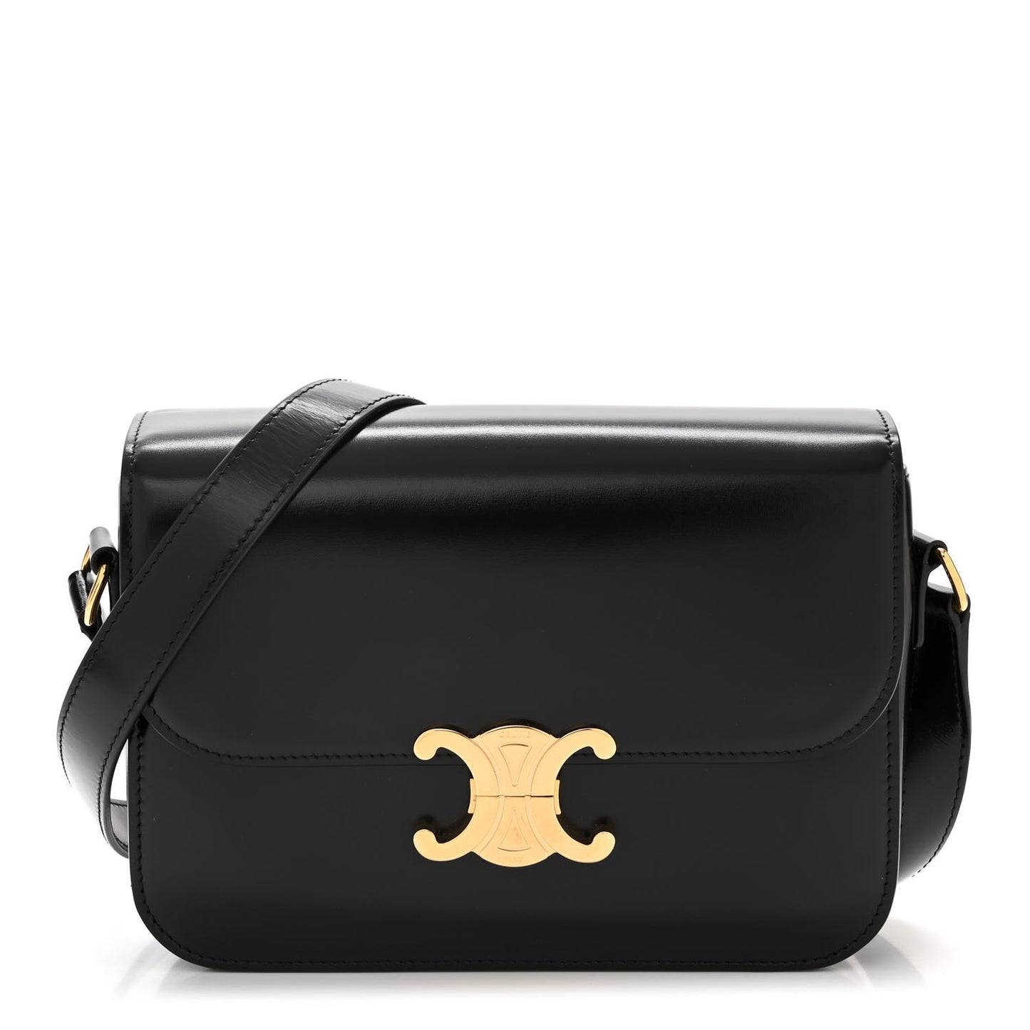 Shiny Calfskin Medium Triomphe Black