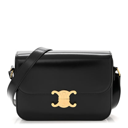 Celine Shiny Calfskin Medium Triomphe Black 1 of 11