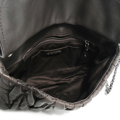 Miu Miu Leather Matelasse Shoulder Bag Grigio 5 of 9
