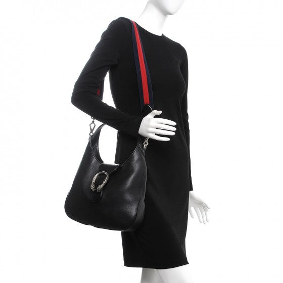 Calfskin Web Small Dionysus Hobo Black