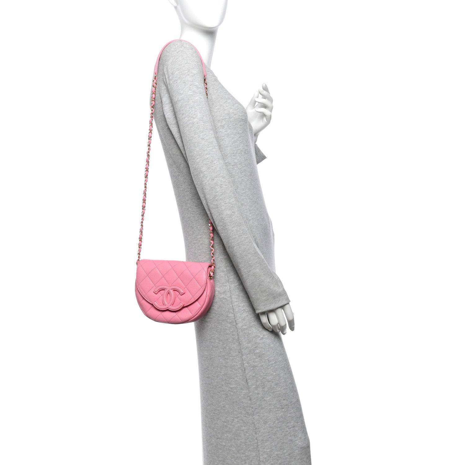 Chanel Caviar Quilted Mini Messenger Flap Light Pink 2 of 10