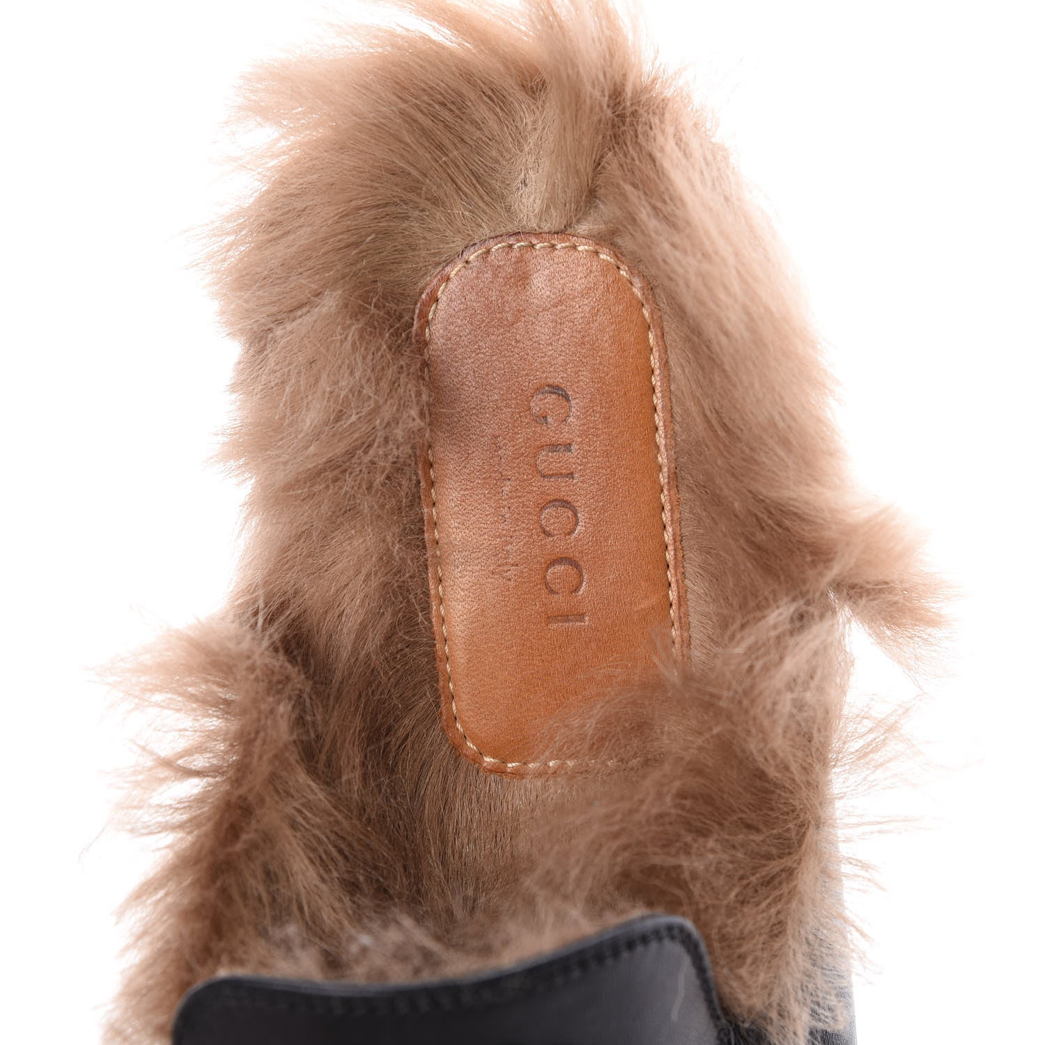 Gucci Calfskin Fur Flower Embroidered Womens Princetown Slippers 36 Black 7 of 11