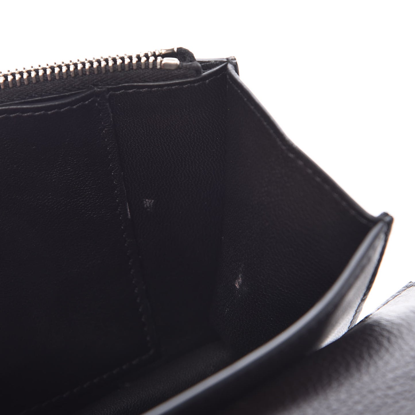 Calfskin Shark Lock Chain Wallet Black