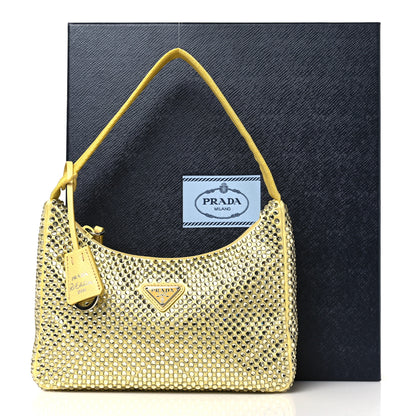Prada Satin Crystal Mini Re-Edition 2000 Bag Ananas 9 of 9