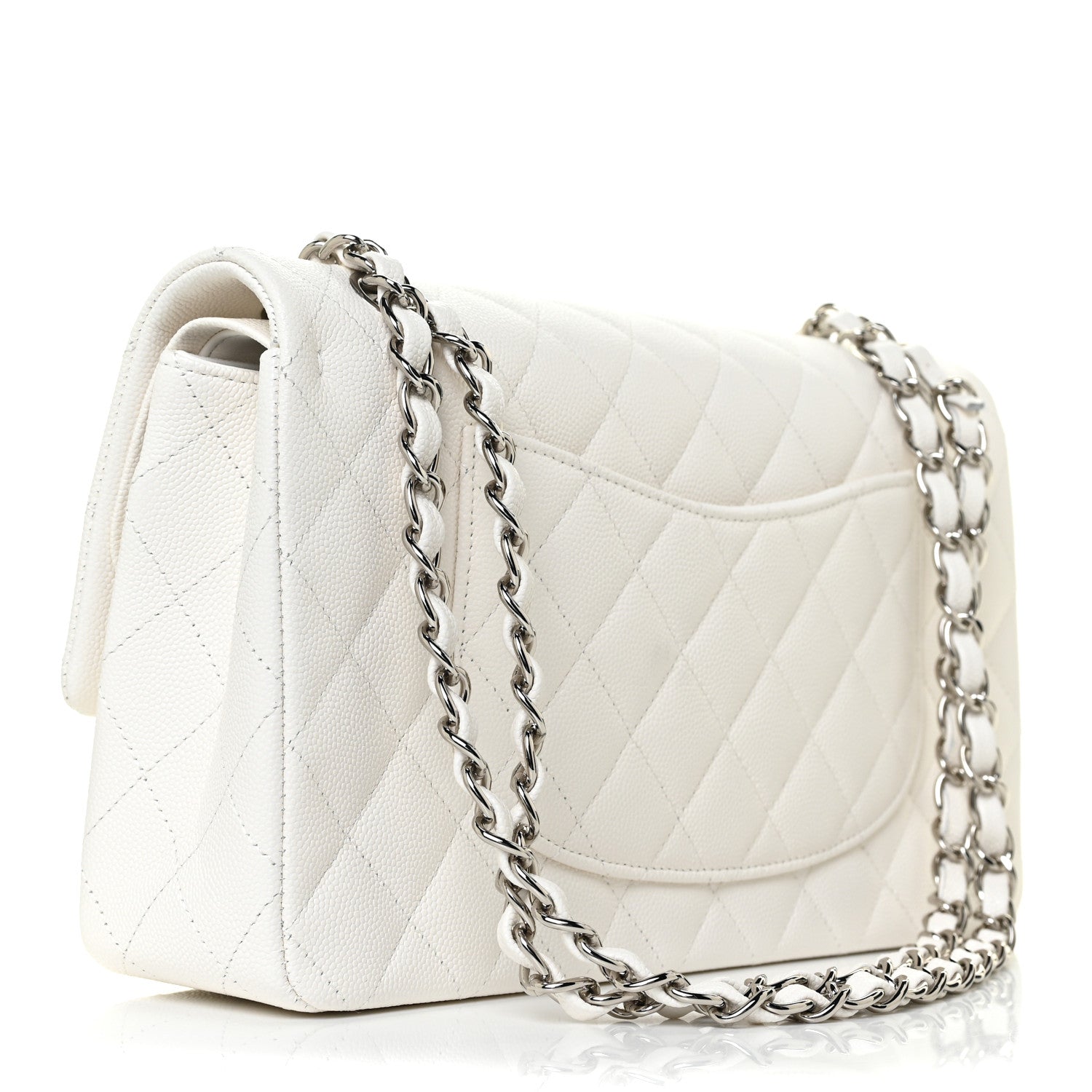 Chanel Caviar Quilted Medium Double Flap White 3 of 13