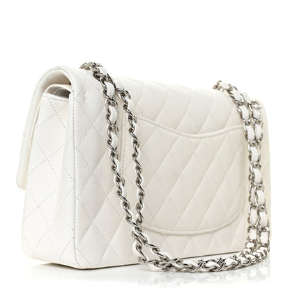 Chanel Caviar Quilted Medium Double Flap White 3 of 13