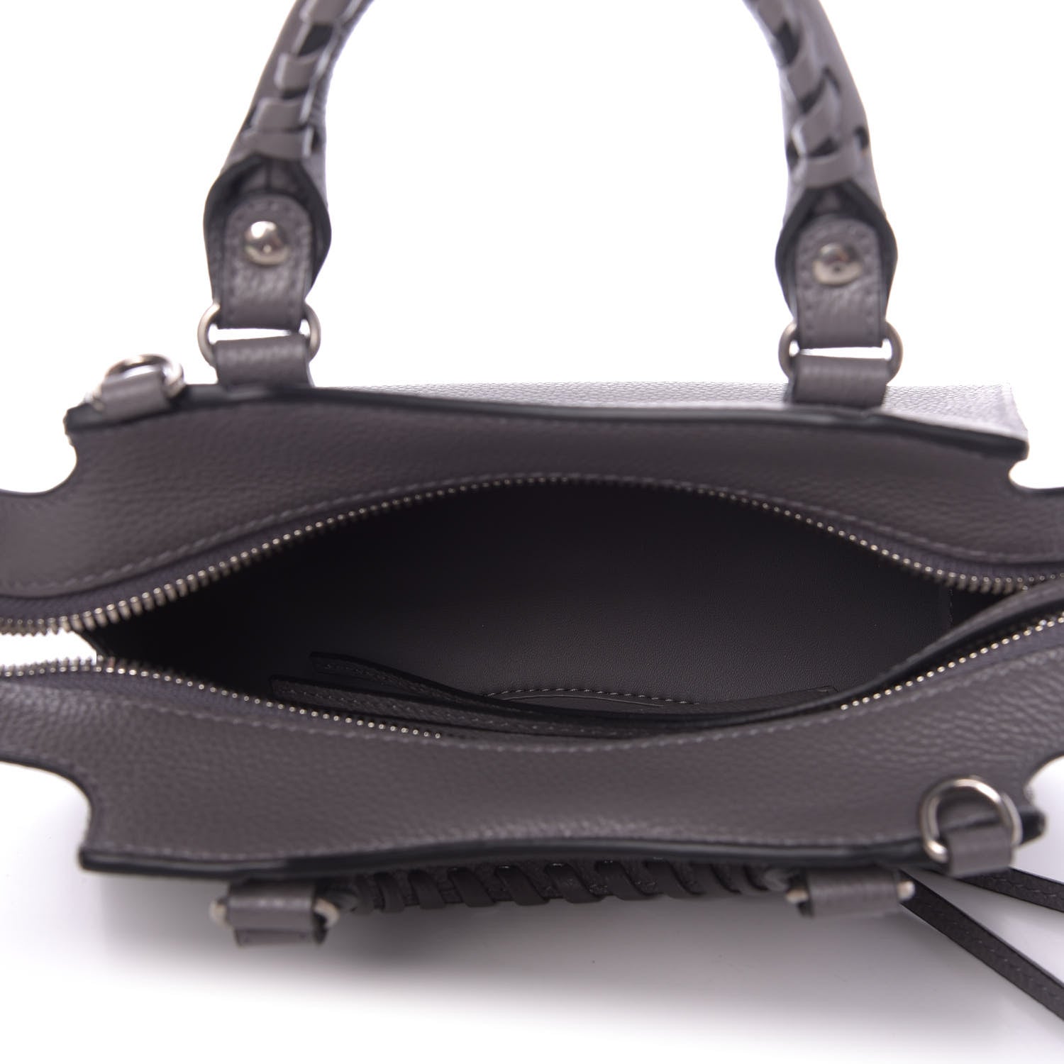 Balenciaga Grained Calfskin Neo Classic Silver Hardware Mini City Dark Grey 5 of 8