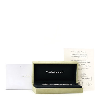 Van Cleef & Arpels 18K White Gold Mother of Pearl 5 Motifs Vintage Alhambra Bracelet 6 of 6