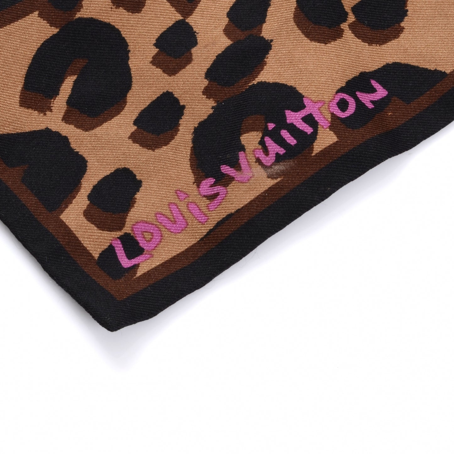 Silk Leopard Bandeau Scarf Marron