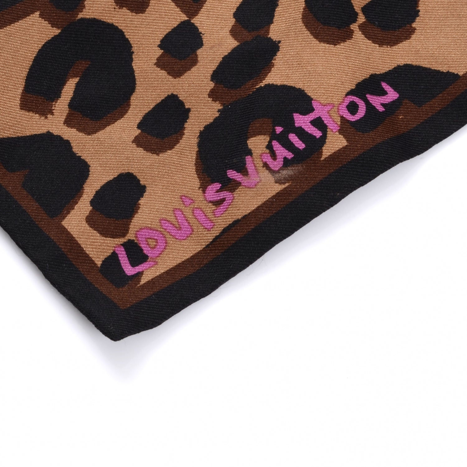 Louis Vuitton Silk Leopard Bandeau Scarf Marron 2 of 4