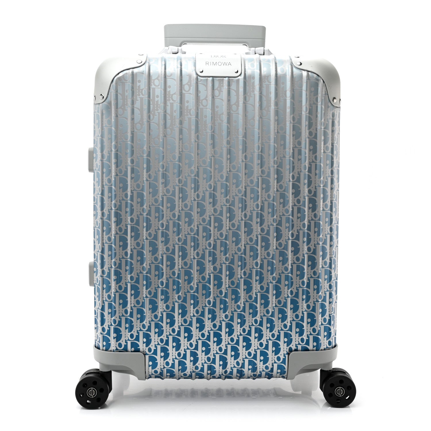 Christian Dior X RIMOWA Aluminum Gradient Cabin Luggage Blue Multi 1 of 12