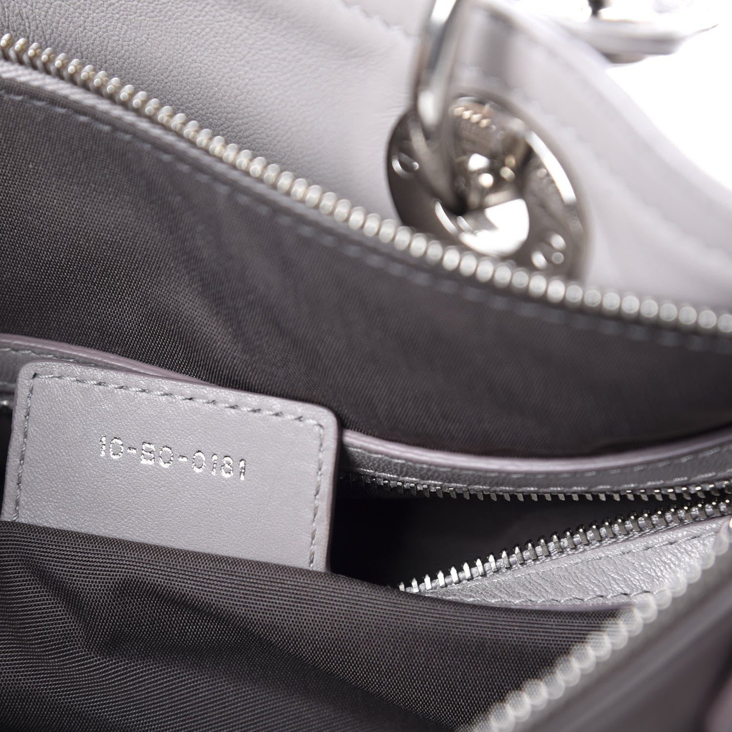 Christian Dior Lambskin Cannage Granville Polochon Grey 9 of 10