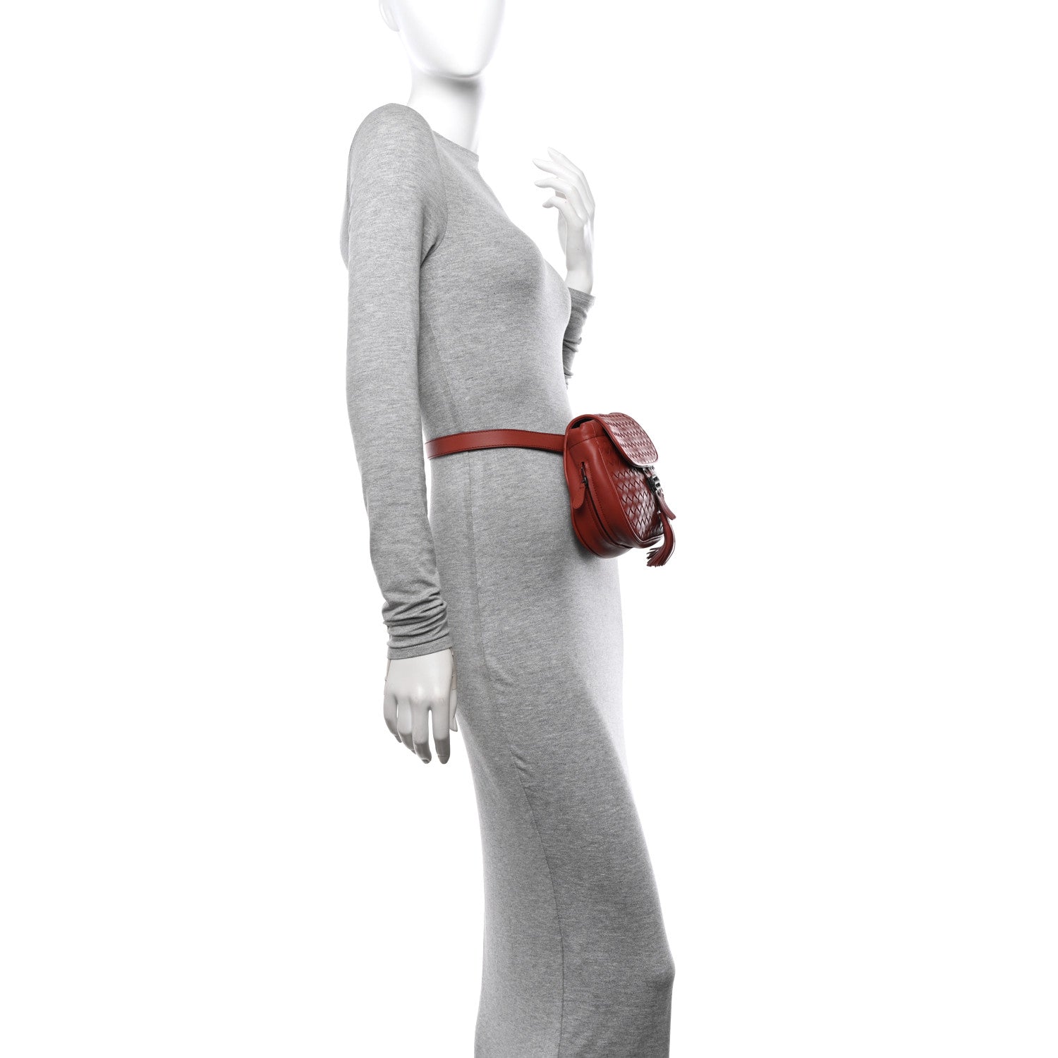 Bottega Veneta Nappa Intrecciato Small Belt Bag Red 2 of 9