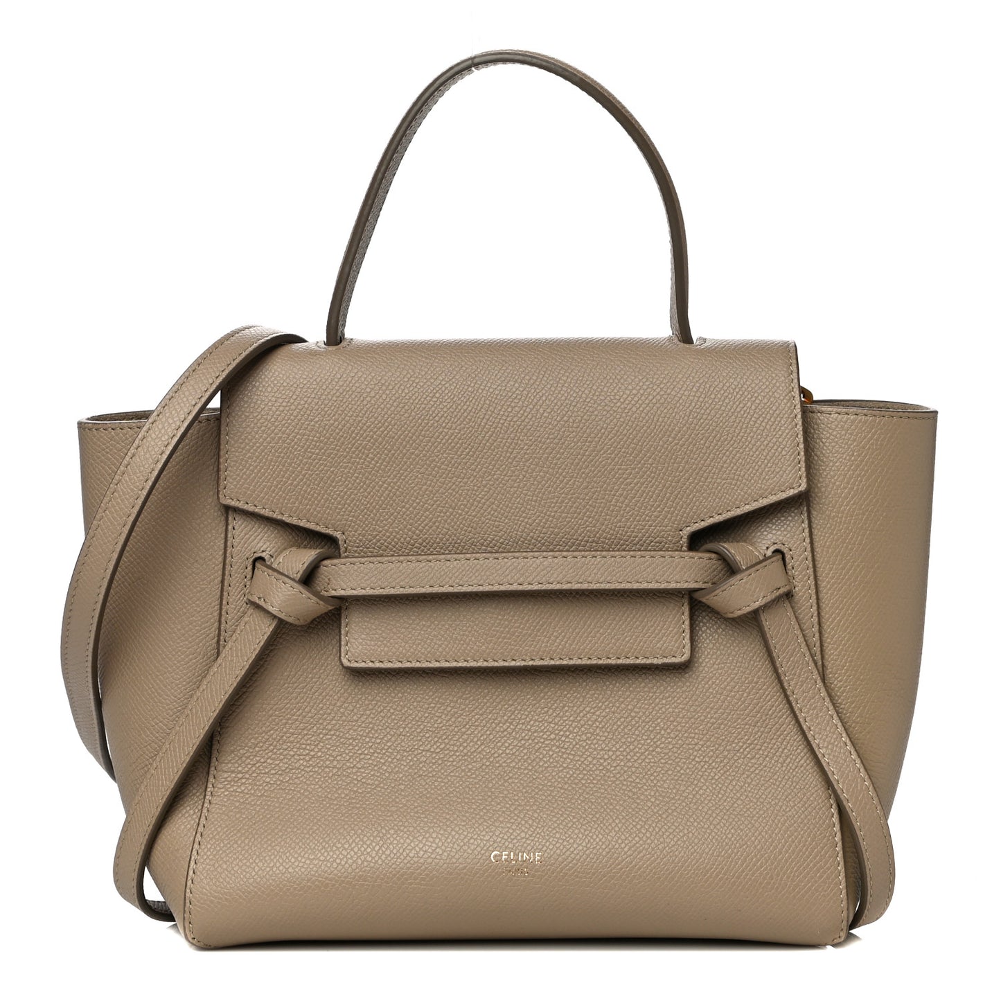 Grained Calfskin Mini Belt Bag Light Taupe
