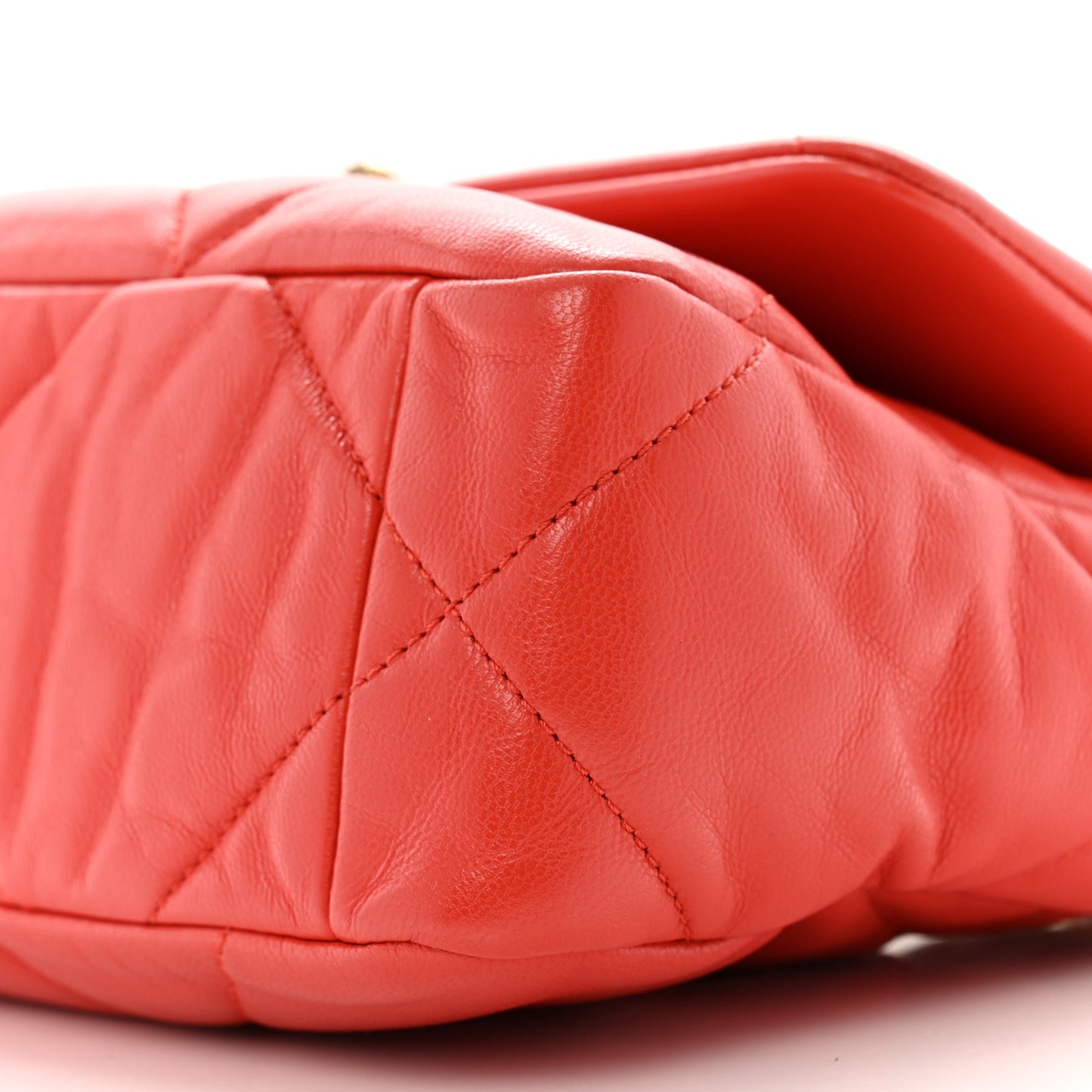 Goatskin Quilted Medium Chanel 19 Flap Orange