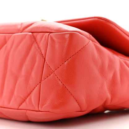Chanel Goatskin Quilted Medium Chanel 19 Flap Orange 10 of 10