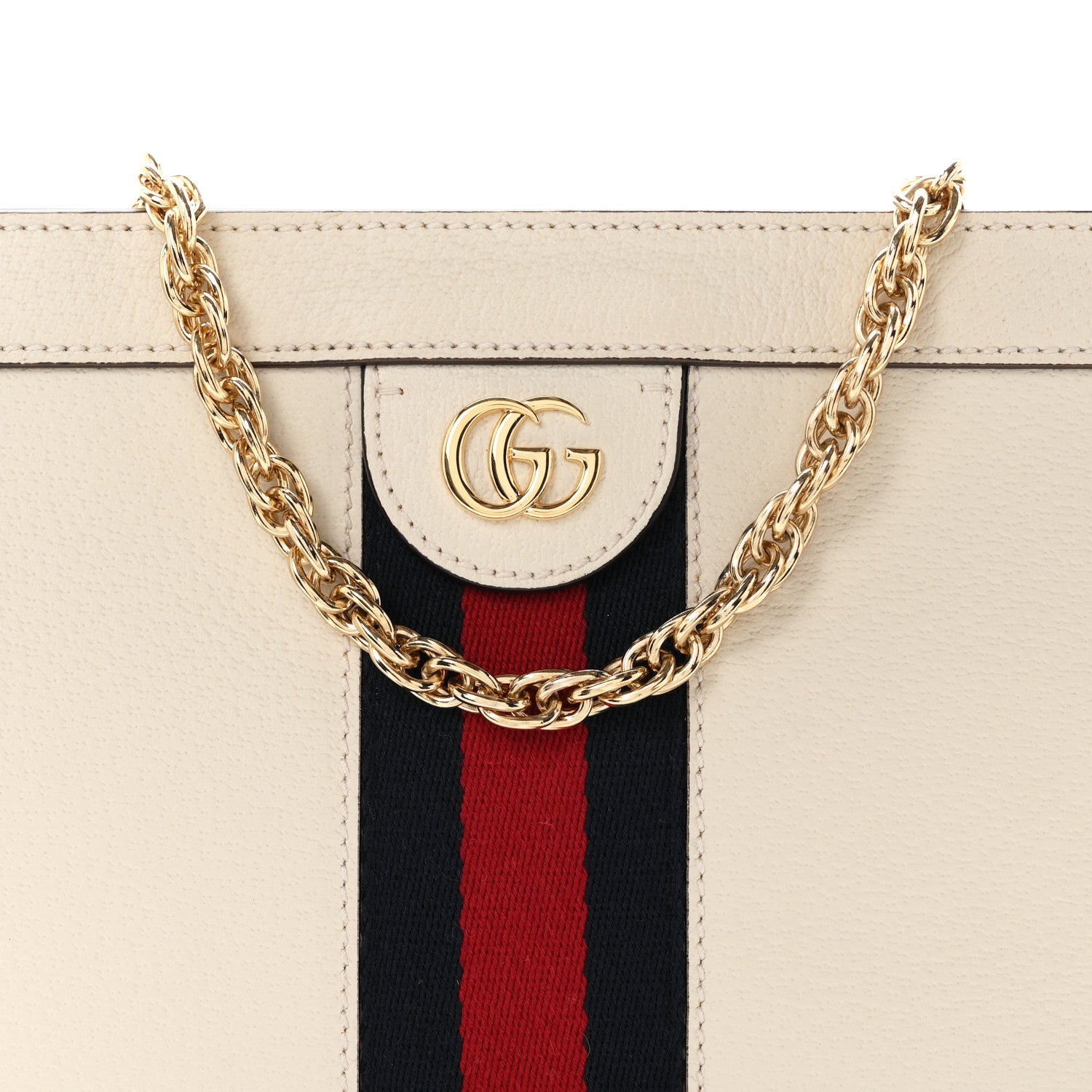 Gucci Textured Calfskin Web Small Ophidia Chain Shoulder Bag Mystic White 8 of 10