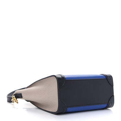 Celine Smooth Calfskin Bullhide Nano Tri-Color Luggage Indigo 4 of 8