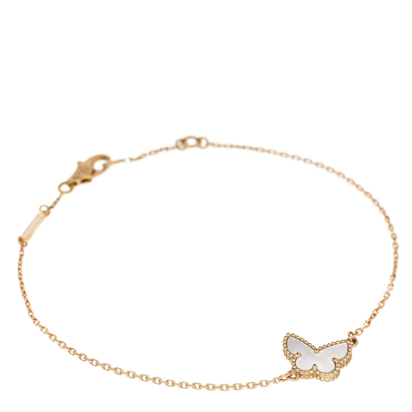 18K Yellow Gold Mother of Pearl Sweet Alhambra Butterfly Bracelet