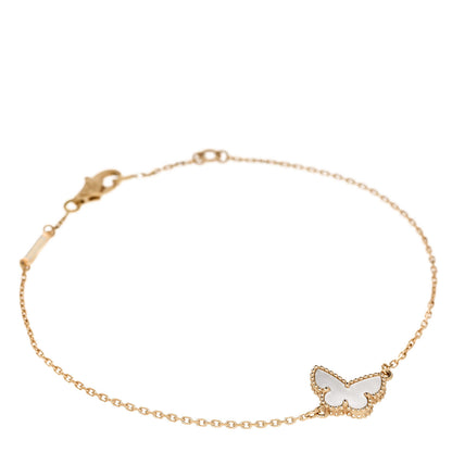Van Cleef & Arpels 18K Yellow Gold Mother of Pearl Sweet Alhambra Butterfly Bracelet 1 of 5