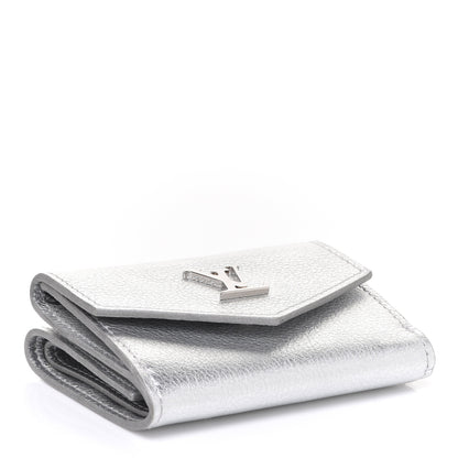 Louis Vuitton Metallic Calfskin Lockmini Wallet Silver 4 of 6
