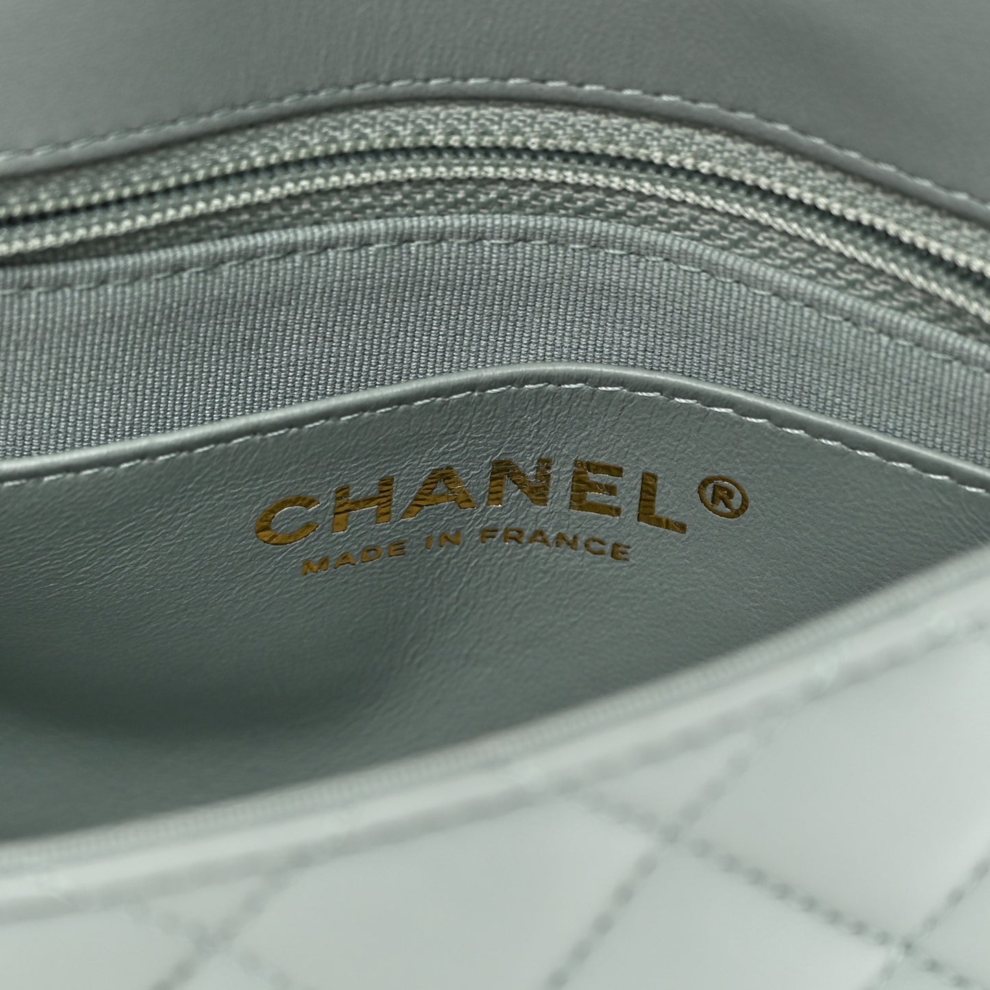 Lambskin Quilted Casino Chips Mini Square Flap Grey