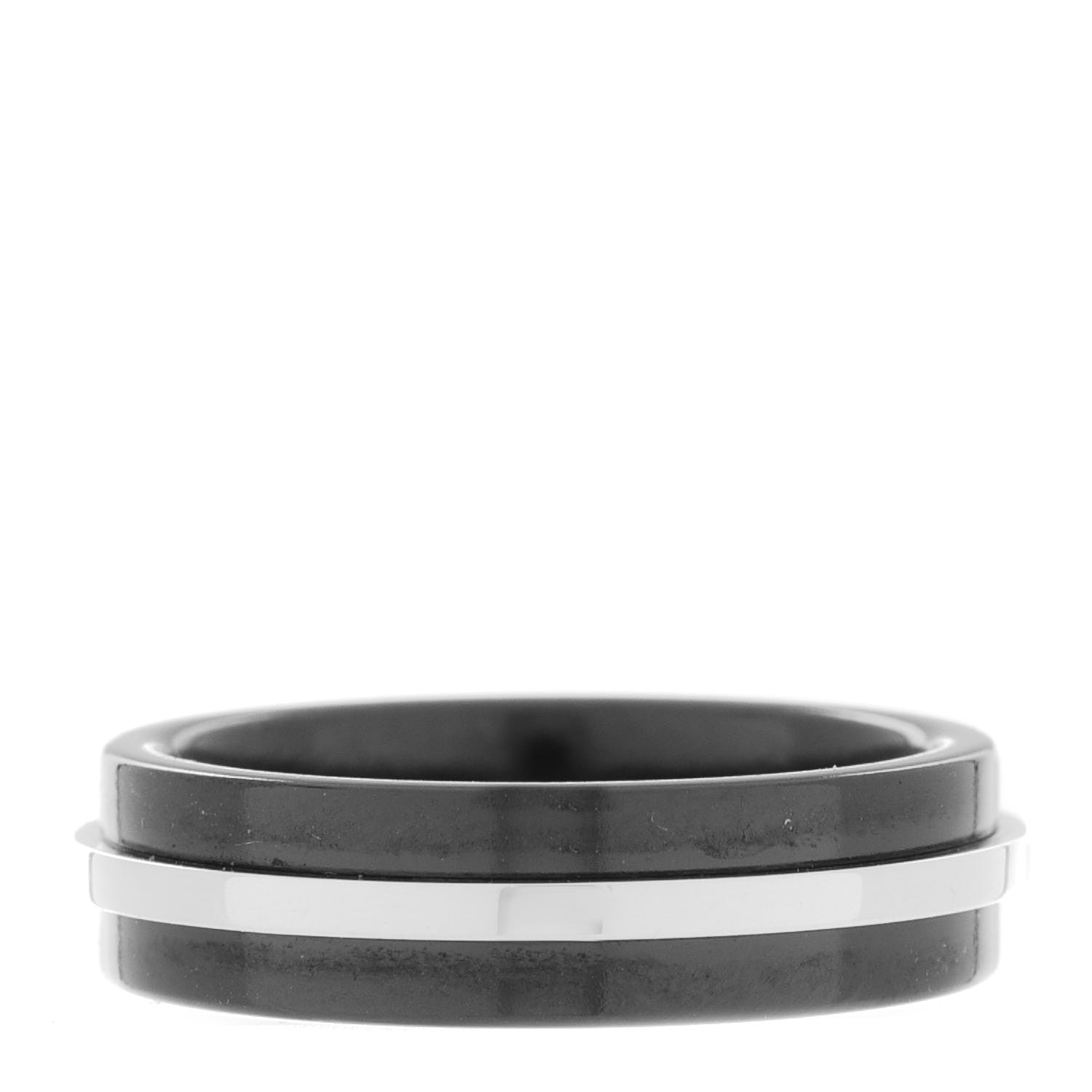 Tiffany Sterling Silver Titanium Tiffany T Wide Band Ring 54 7 3 of 5