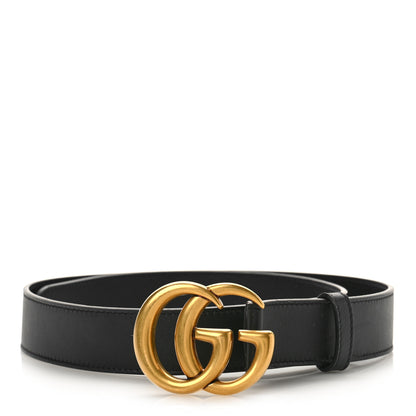 Gucci Calfskin Double G 30mm Belt 80 32 Black 1 of 5