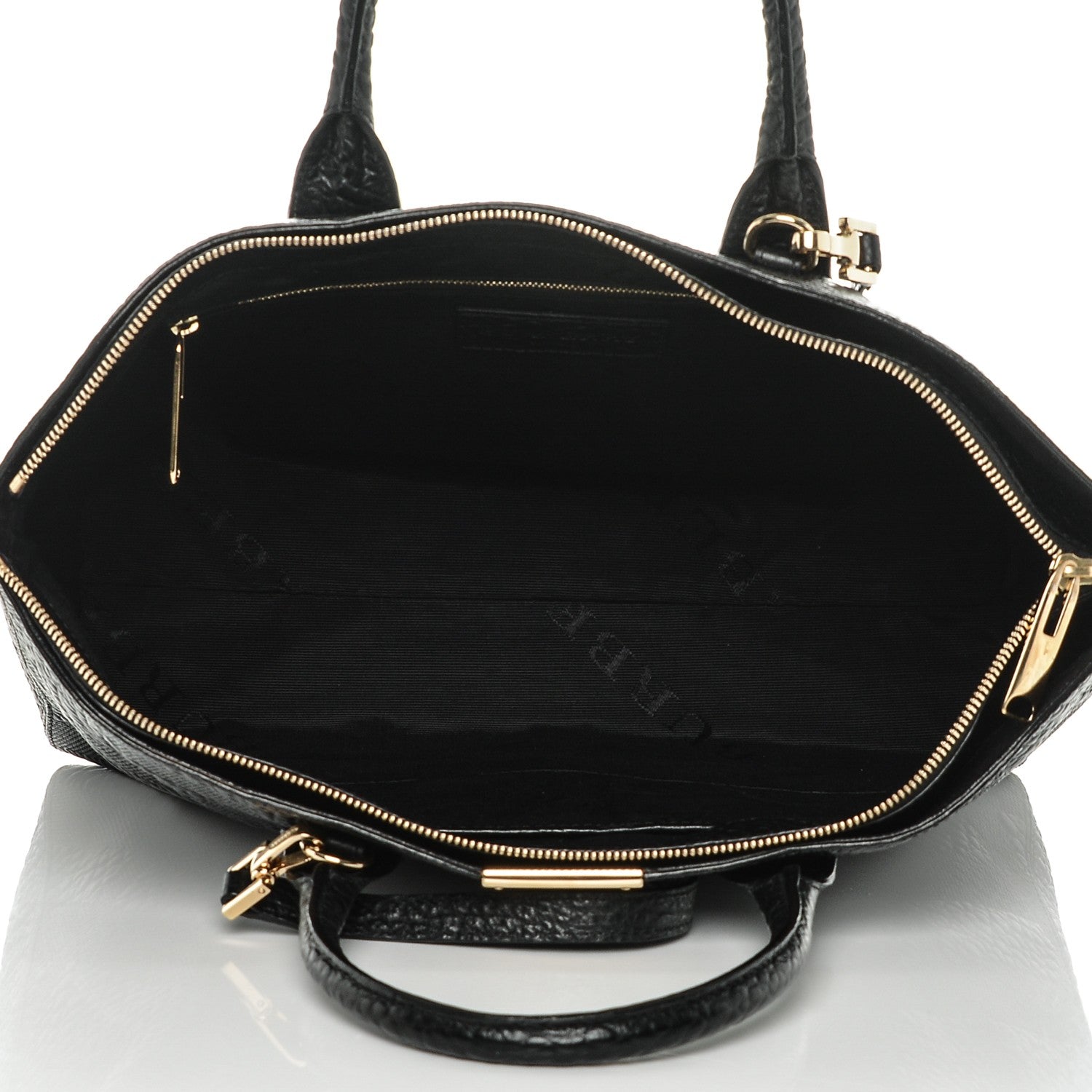 Burberry Heritage Grain Check Embossed Medium Dewsbury Tote Black 7 of 8