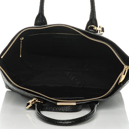 Burberry Heritage Grain Check Embossed Medium Dewsbury Tote Black 7 of 8