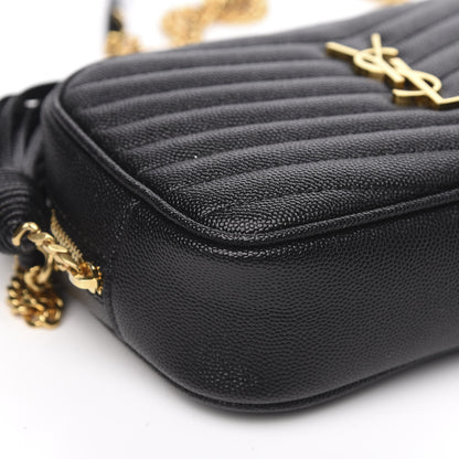 Saint Laurent Grain De Poudre Matelasse Monogram Mini Lou Camera Bag Black 8 of 9