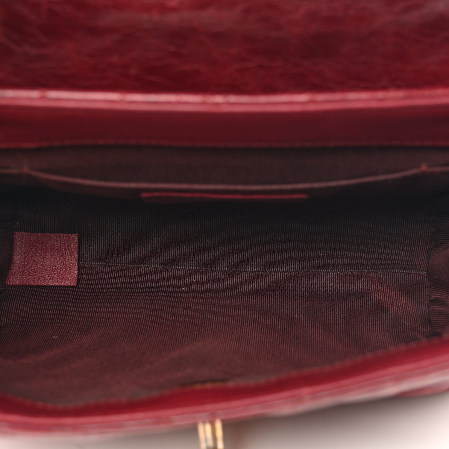 Chanel Glazed Calfskin Chevron Quilted Small Hampton Flap Burgundy 5 of 11
