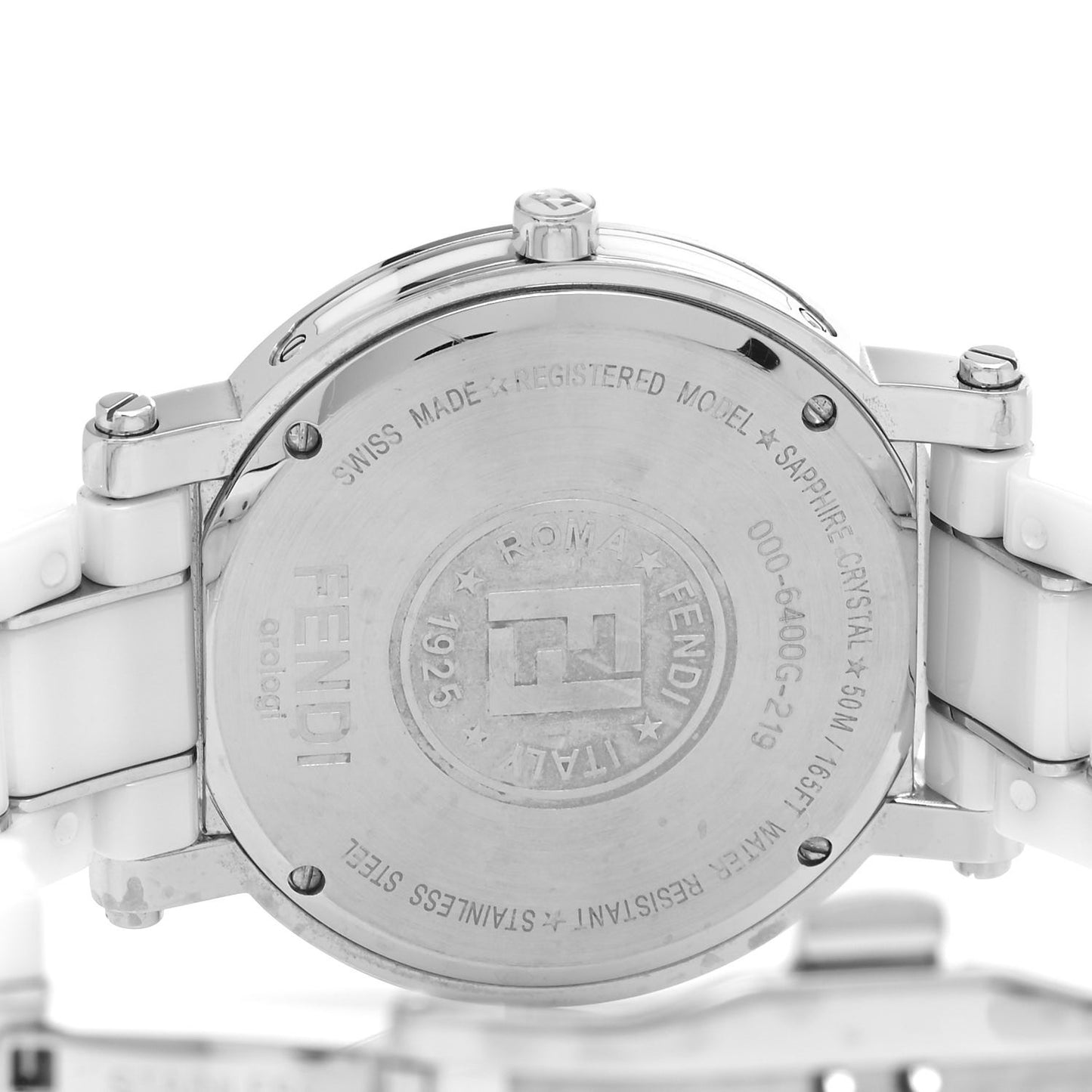 Stainless Steel Ceramic 38mm Round Quartz Watch White