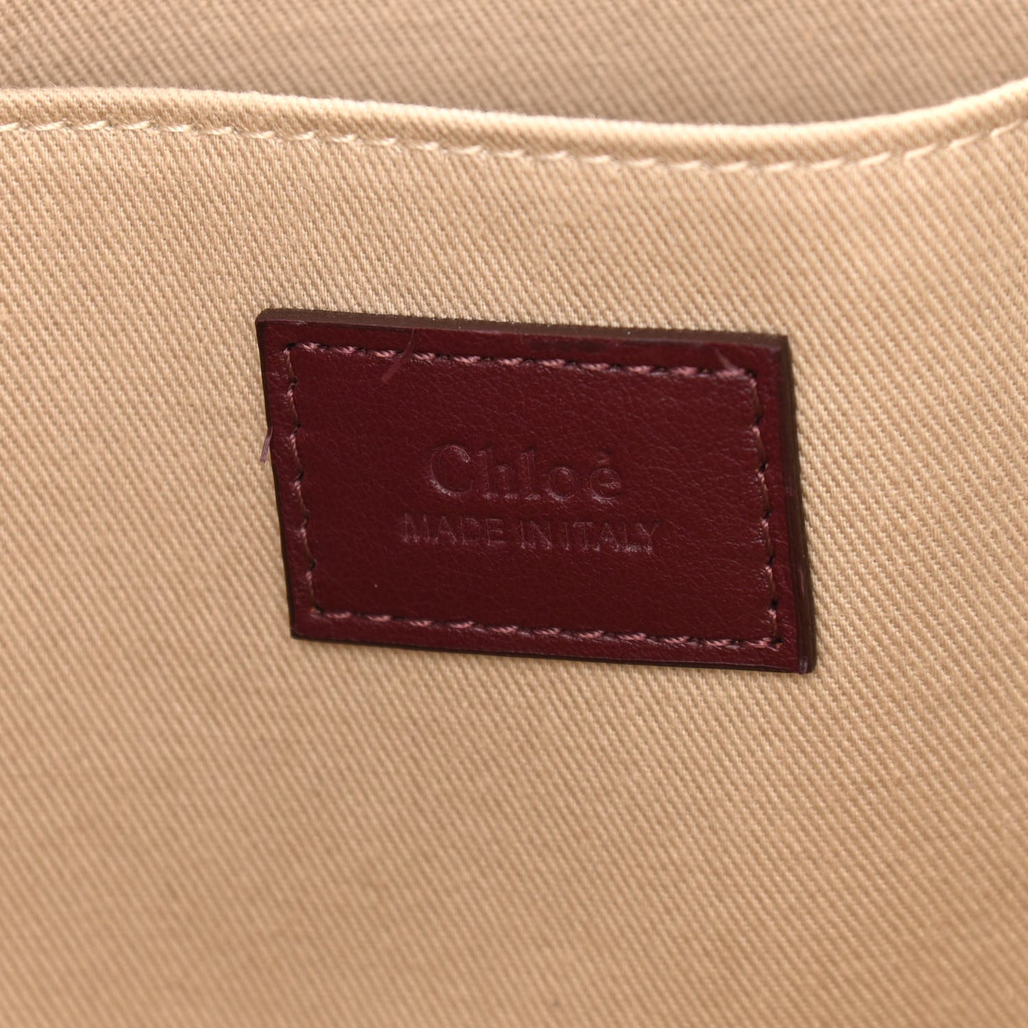 Cotton Calfskin Medium Woody Ribbon Tote Burgundy