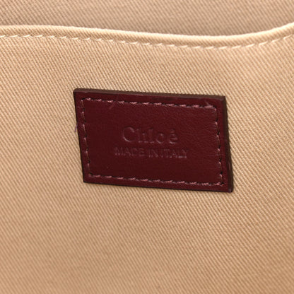 Chloe Cotton Calfskin Medium Woody Ribbon Tote Burgundy 8 of 10