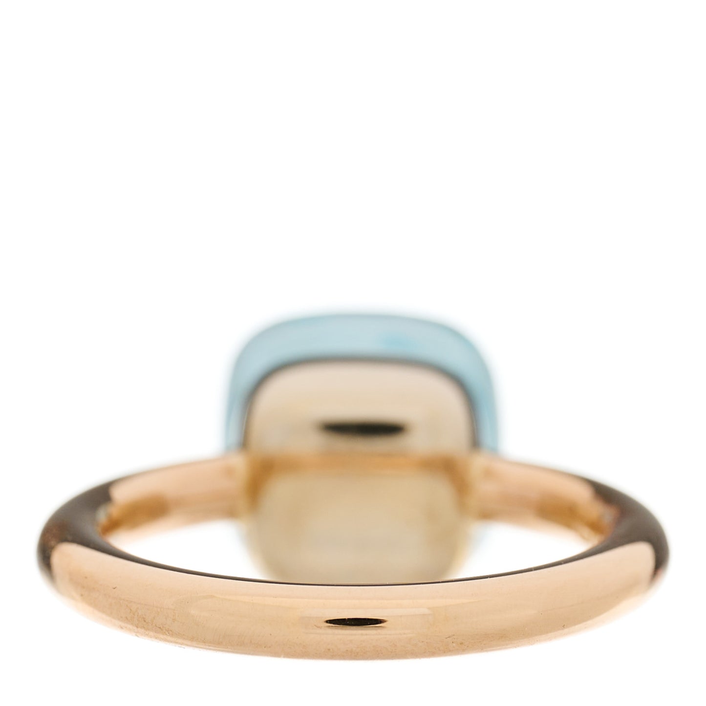 18K Rose White Gold Blue Topaz Classic Nudo Ring 53 6.5