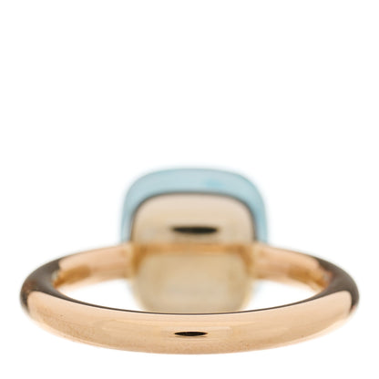 Pomellato 18K Rose White Gold Blue Topaz Classic Nudo Ring 53 6.5 4 of 5
