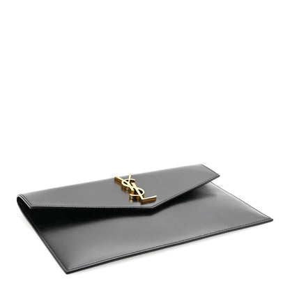 Saint Laurent Smooth Shiny Calfskin Monogram Uptown Pouch Black 4 of 7