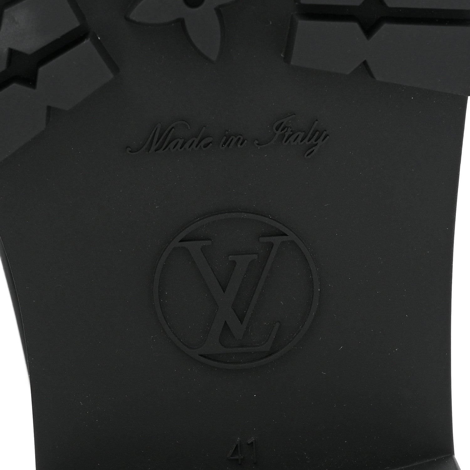 Louis Vuitton Rubber Embossed Monogram Drops Flat Half Boots 41 Black 6 of 8