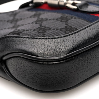 Gucci X BALENCIAGA BB Monogram Calfskin Web Mini Jackie 1961 Hobo Black 8 of 9