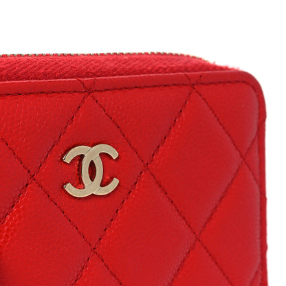 Chanel Caviar Quilted Zipped Key Holder Case Red 11 of 11
