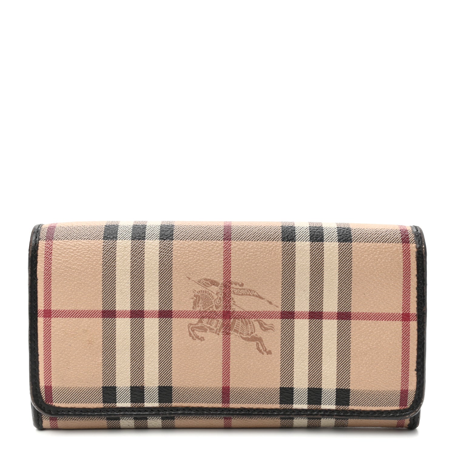 Burberry Haymarket Check Penrose Continental Wallet Chocolate 1 of 7