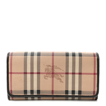 Burberry Haymarket Check Penrose Continental Wallet Chocolate 1 of 7