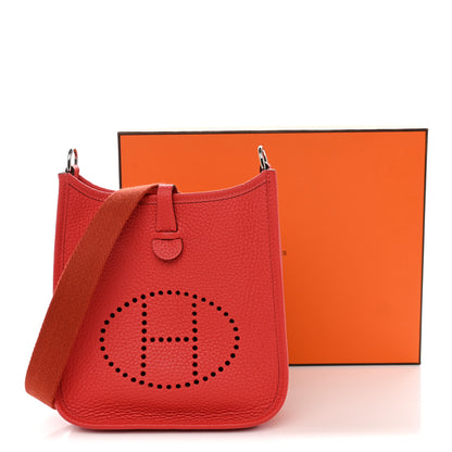 Hermes Taurillon Clemence Amazone Evelyne TPM Rouge Pivoine 11 of 11