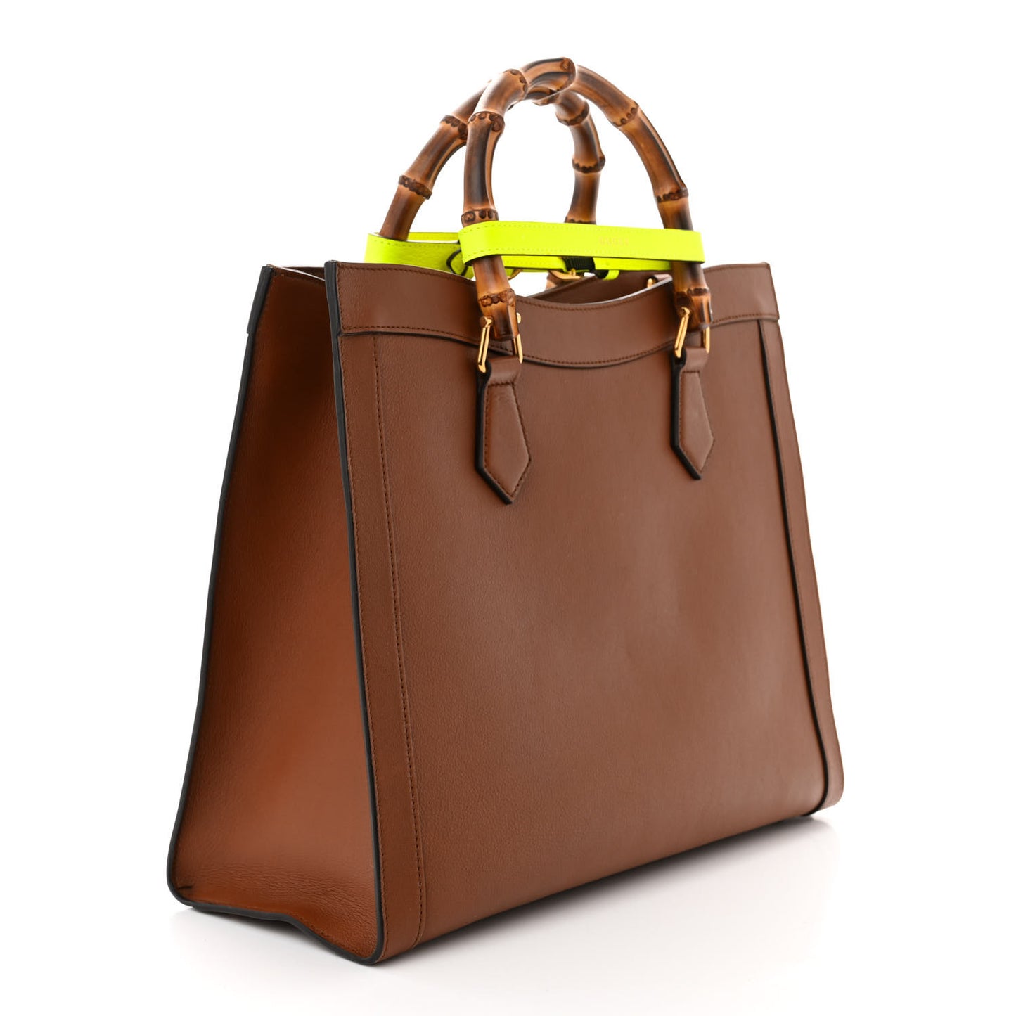 Wonka Grain Calfskin Medium Diana Tote Bag Cuir Yellow Fluo