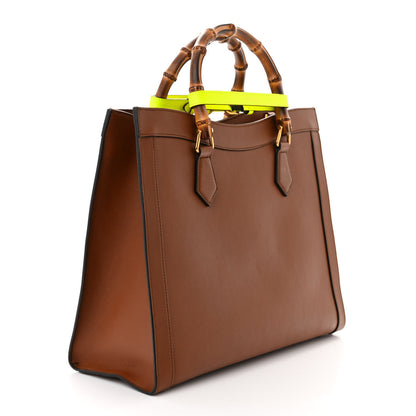 Gucci Wonka Grain Calfskin Medium Diana Tote Bag Cuir Yellow Fluo 3 of 10
