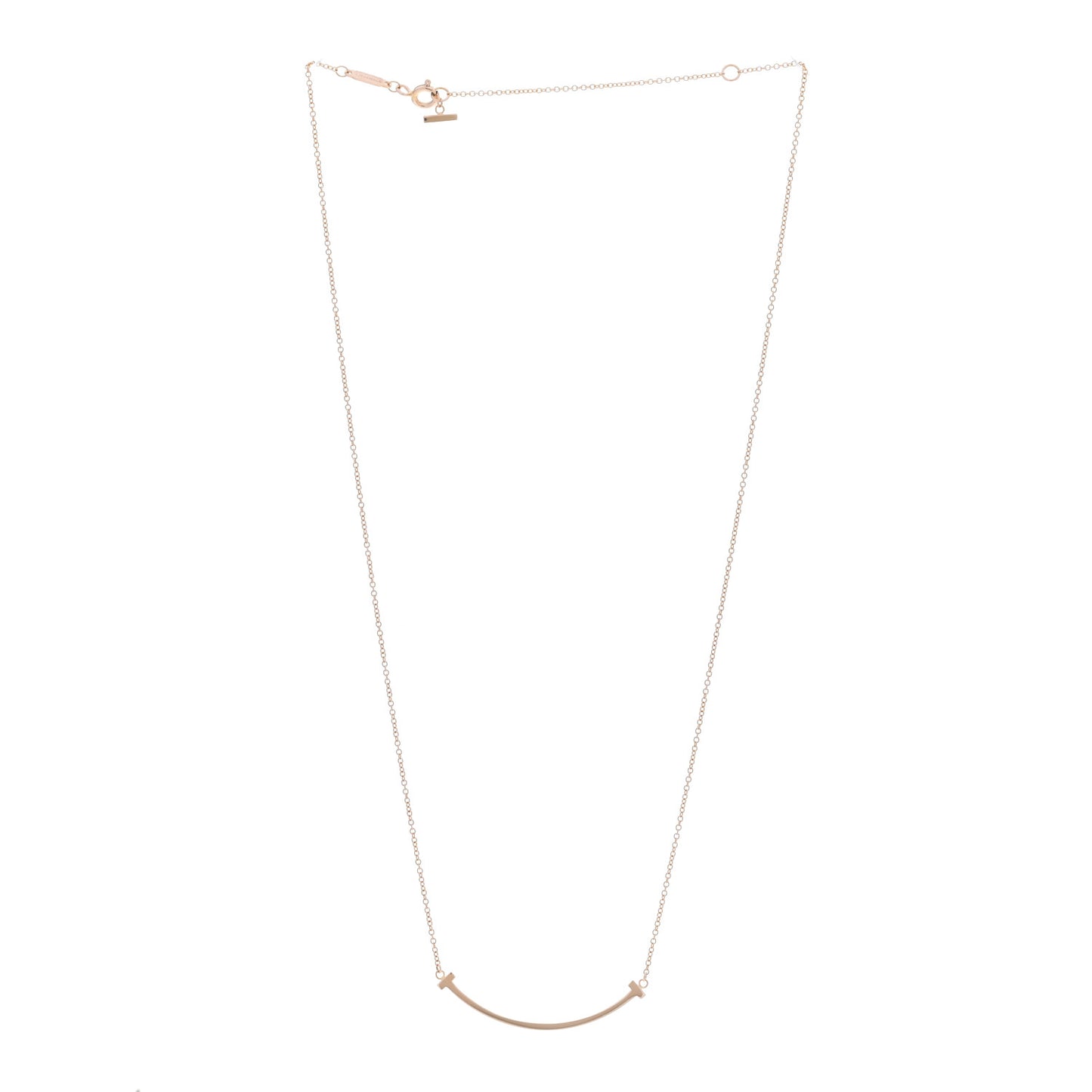 18K Rose Gold Small T Smile Pendant Necklace