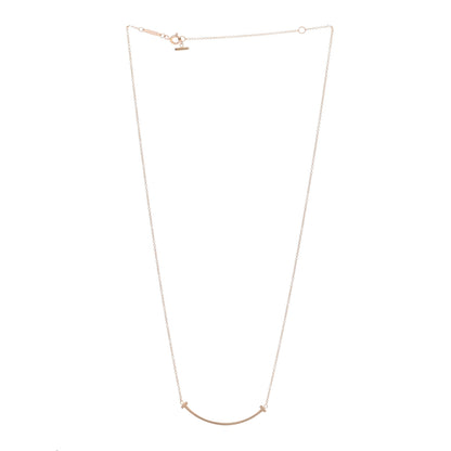 Tiffany 18K Rose Gold Small T Smile Pendant Necklace 3 of 5