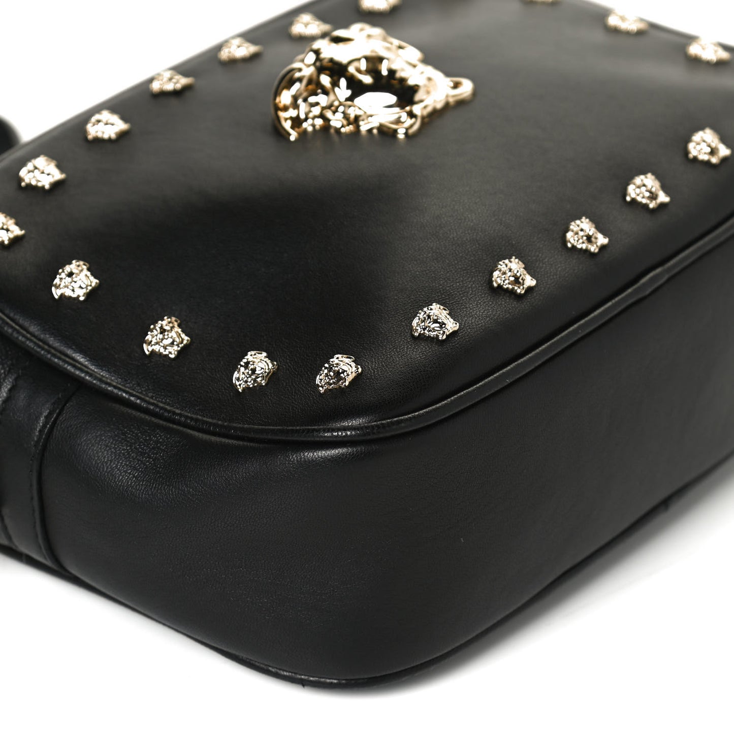 Calfskin Palazzo Medusa Camera Bag Black