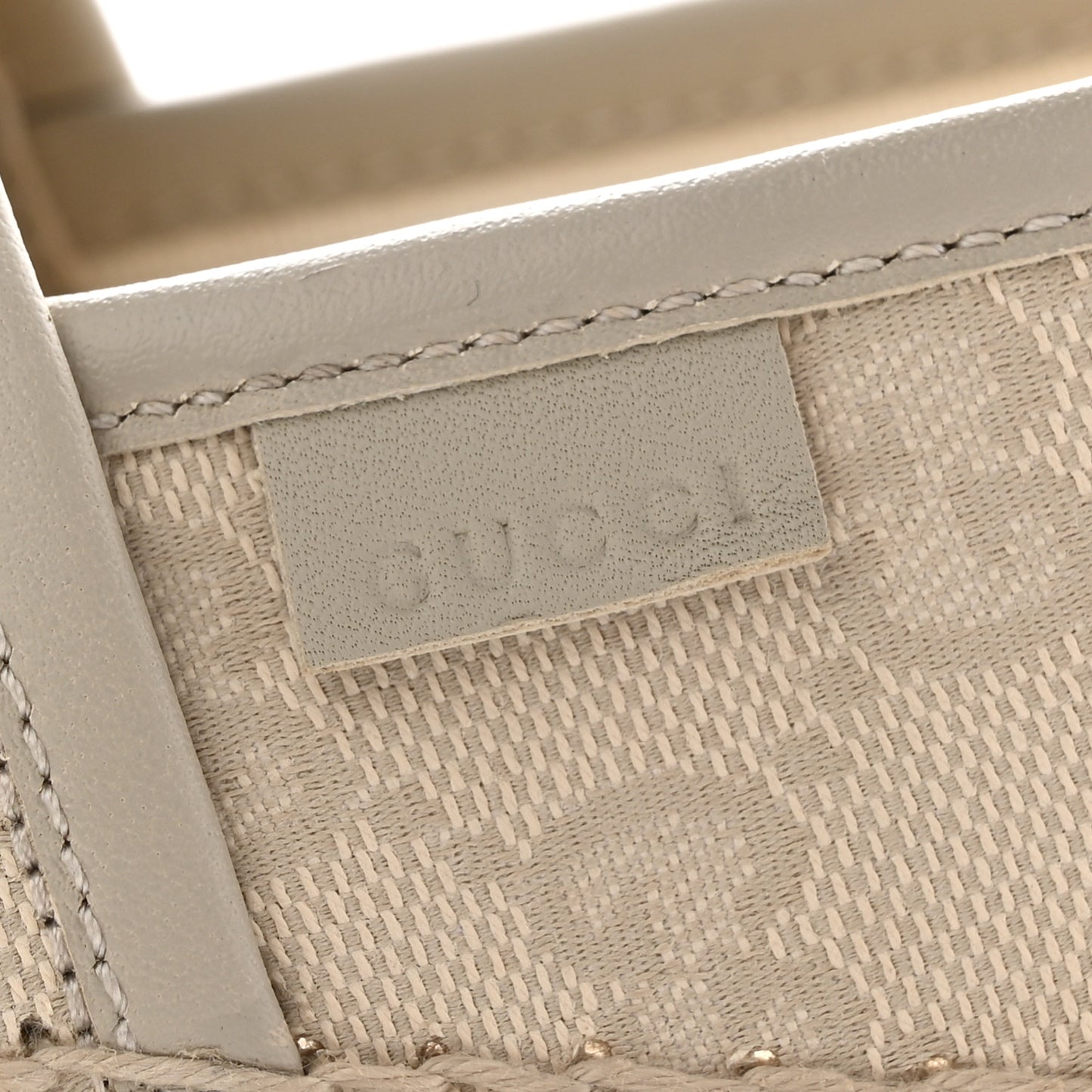Washed Cotton Miro Soft Calfskin GG Monogram Espadrilles 39.5 White Mystic White